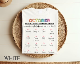 Schwangerschaft Verlust Bewusstsein Monat Shirt, Schwangerschaft und Säugling Verlust Shirt, Fehlgeburt Oktober Monat Shirt, Säugling Verlust Geschenke, Säugling Verlust Geschenk.