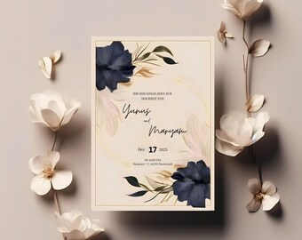 Wedding invitation template, wedding invitation template, minimalist designed, printable invitation, personalisable, individual