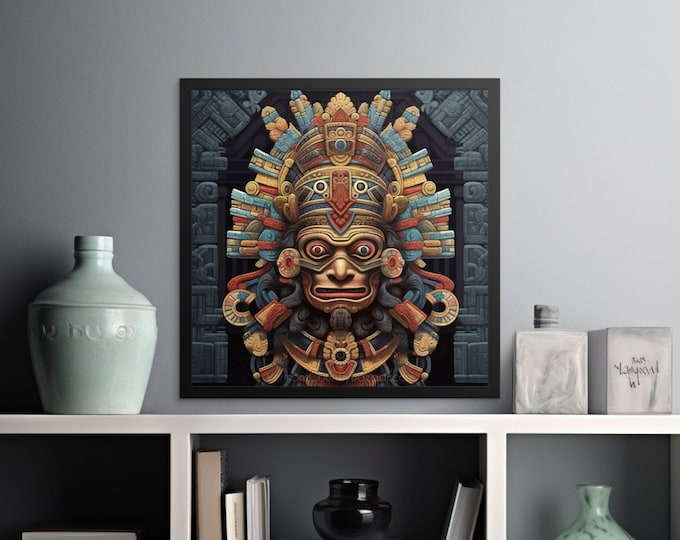 Mystic Aztec Art Print, Tribal Warrior Digital Download, Ancient Aztec ...