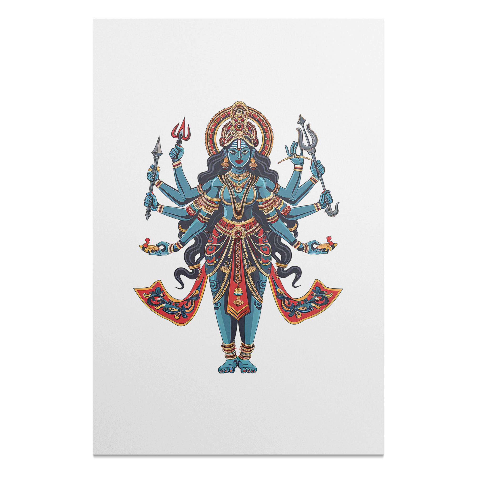Hindu Goddess Kali Artwork, Printable Wall Art, Digital Hindu Art ...