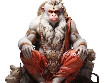 Hanuman - Revered Hindu God - instant download graphic design | t shirt design | wall art | instant download | fantasy art | dtg png