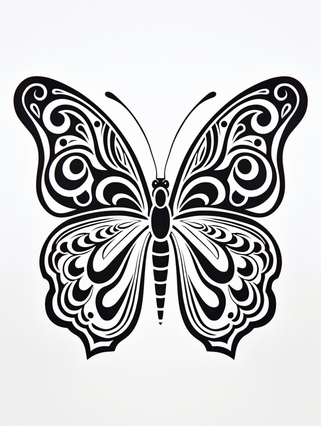 Monarch Butterfly Stencil Style PNG,JPG,SVG for Download. 5 Print Sizes