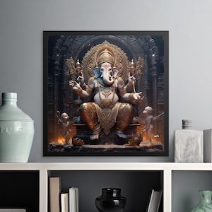 Lord Ganesha Wand Kunst Digital Download, Hindu Gott Poster für Home Decor, Spirituelle Wand Kunst, Indischer Gott Print