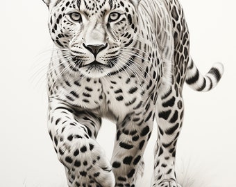 Leopard Image - young leopard sketch shows this little cats curiosity. PNG,JPG,SVG images for download.