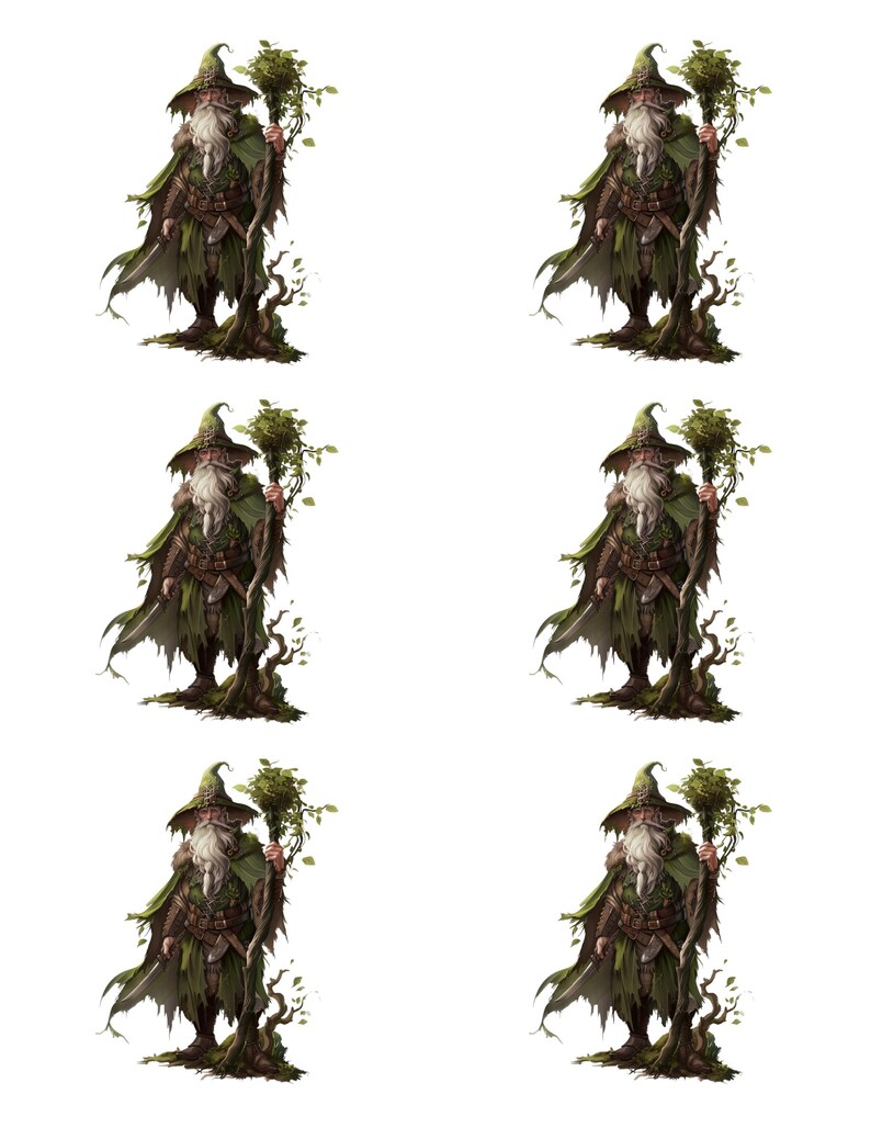 Fantasy Wizard Digital Print, Mystic Forest Sorcerer Illustration ...