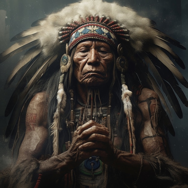 Medicine Man, AI Digital Image, Art Download, Tshirts, Art Prints