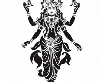 Lakshmi - The Goddess of abundance, prosperity, fertility, purity, grace. PNG, JPG, SVG generative art for instant download