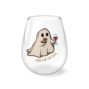 Cadeau de fête d&#39;Halloween, Saison fantasmagorique, Ici pour les huées, Cadeau fantôme mignon, Cadeau amusant, Verre à vin fantôme, Cadeau fantôme