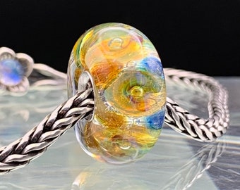 Lampwork Glass Big Hole European Bracelet Charm Bead Sterling Silver Solid Core SRA