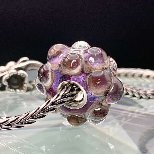 Lampwork Glas großes Loch europäischen Armband Charm Bead Sterling Silber Solid Core SRA