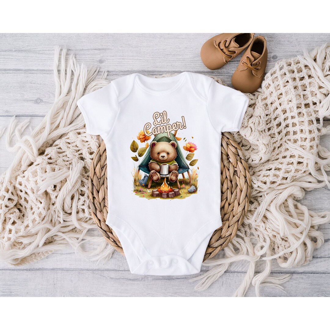 Cutest Little Camper Baby Onesie Camping Baby Onesie Etsy