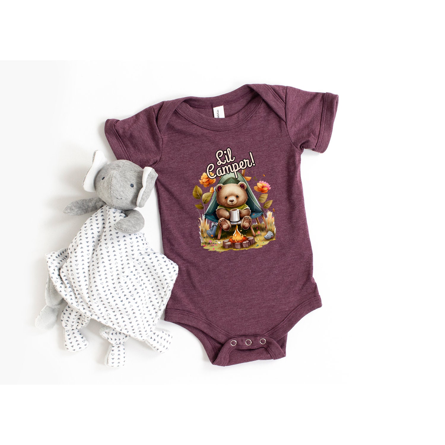 Cutest Little Camper Baby Onesie Camping Baby Onesie Etsy