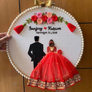 Handmade Customize Couple Embroidery Wedding Hoop For Gift Hanging, Wedding Gift, Couple Embroidery, Wedding Hoop, Couple Wedding Gift ideas