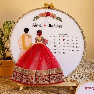 Custom Embroidery Kit for Beginners, Birthday/ Engagment/ Wedding Gift,  Date Customized Embroidery, DIY Floral Embroidery Kits 