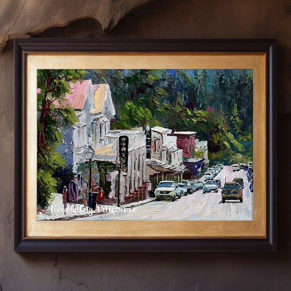 Nevada City California Travel Print Poster Painting Nevada City Wall Hanging Digital Nevada City Wall art USA California Print America