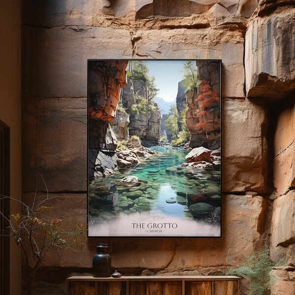 The Grotto Painting The Grotto Wall Art The Grotto Poster The Grotto Photo  The Grotto  Watercolor Wall Digital Print Decor Canada