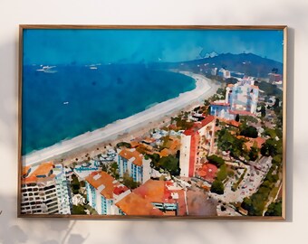 ixtapa schilderij poster canvas aquarel olie print ixtapa kunst aan de muur ixtapa poster ixtapa foto digitale print Mexico Wall Decor muur hangen