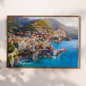 Bogliasco Poster Painting Bogliasco Poster Travel Print Bogliasco Painting Bogliasco Art Lover Gift Italia Bogliasco Print Download Italy