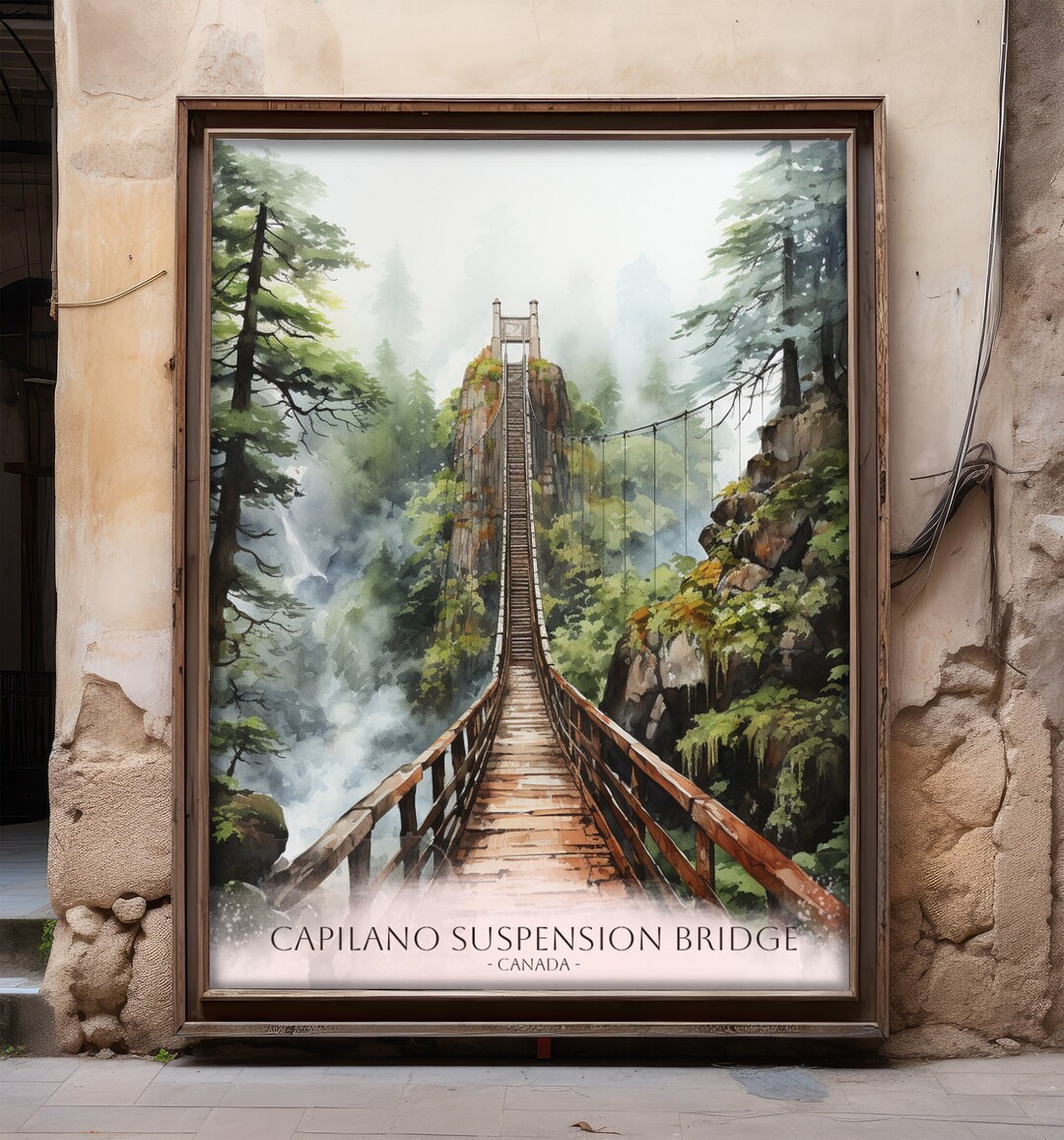 Capilano Suspension Bridge Painting Capilano Suspension Bridge Etsy
