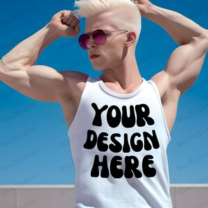 White Bella Canvas 3480 |Tank Mockup | Next Level Tank Mockup White | Model Mock up | Tank Top Mockup | Tank Top Mock up | Summer Mockup