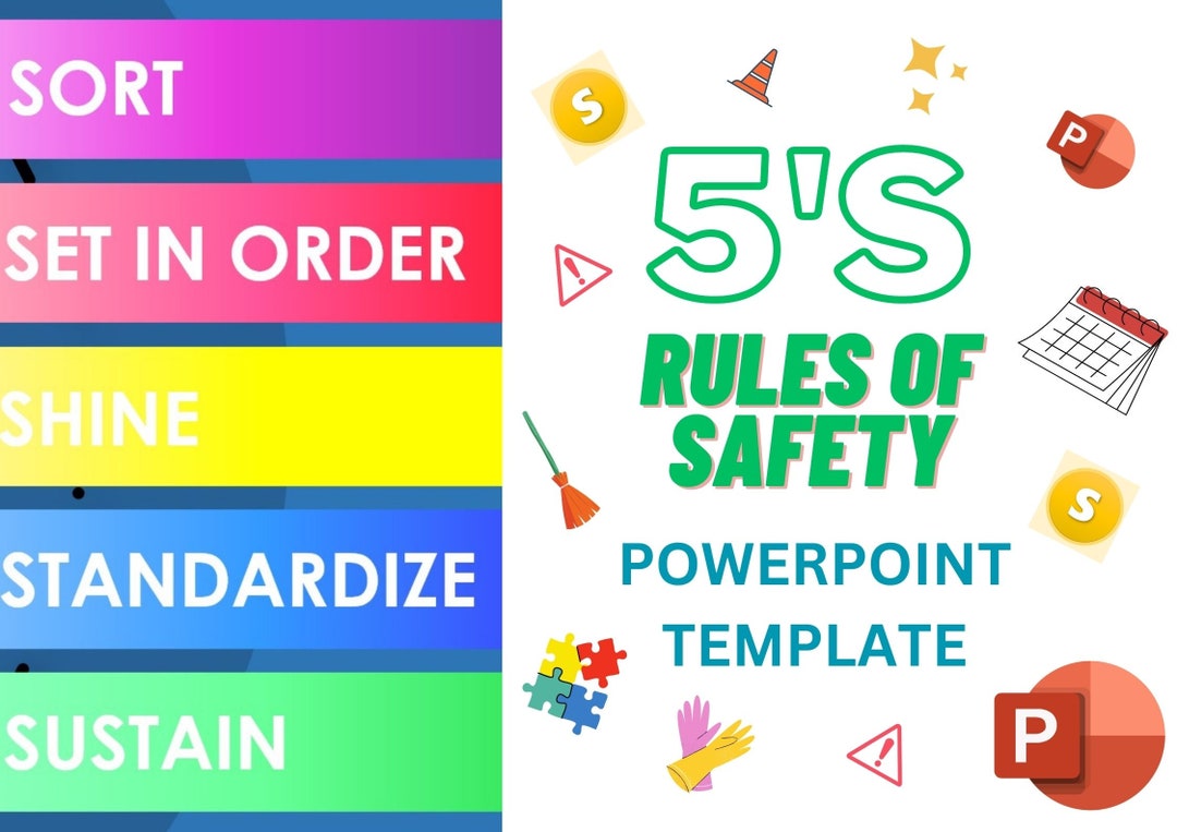 5's for Safety Powerpoint Templates Presentation Powerpoint/ Elevate