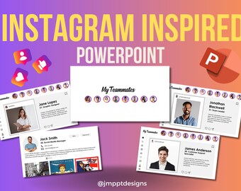 Szablon prezentacji Powerpoint na Instagramie / Wersja Powerpoint 2019 / Inspirowane Instagramem