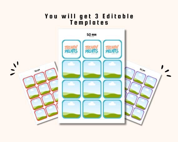 Square Badge Ref Magnet Canva Template | 50x50mm | Drag and Drop ...