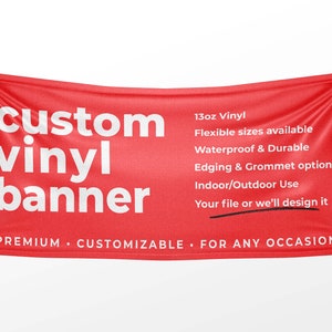 Custom Vinyl Banners, Full Color Personalized Design for holidays, Birthday Banner, Graduation Banner, Baby Shower Banners, Celebration Sign