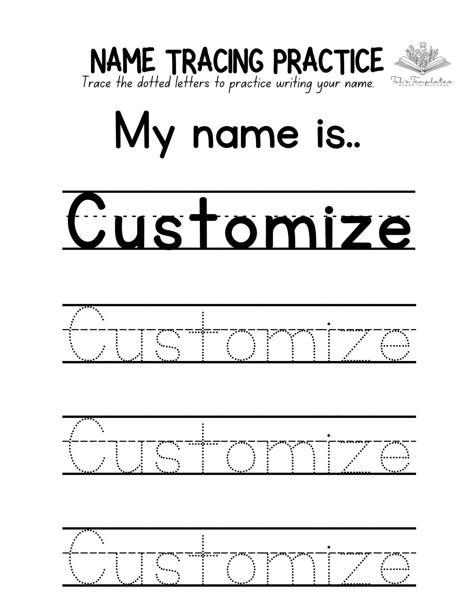 Free Printable Name Writing Practice Free Printables Hub