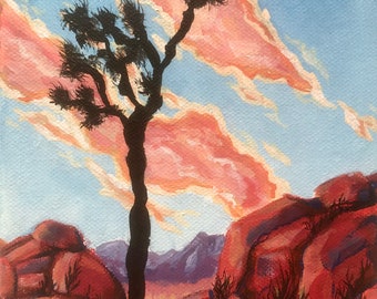 Tree in the Desert Acrylic Painting