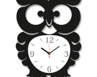 Owl Wall Clock DXF File: Laser Cut CNC Design (Digital Download)