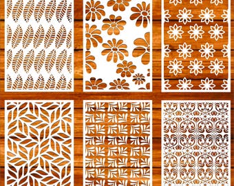Floral Decorative Panel Stencils: Laser Cut CNC Vector Files (Digital Download)