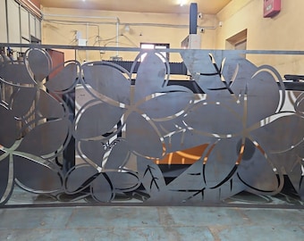 Floral Staircase Grill: Laser Cut Room Divider (SVG, DXF, CDR)