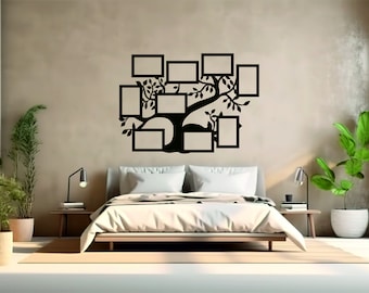 Laser Cut Family Tree Photo Frame Wall Decor (SVG DXF PDF)