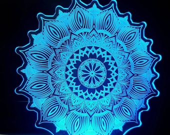 3D Night Illusion LED Lamp Vector Files: CNC Laser Cutting (Digital Download)