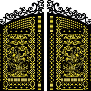 Poort, decoratief deurpaneel, DWG, laser, CNC, plasma dxf, circuitsnijbestanden cdr, svg, dxf, AI, eps, jpg