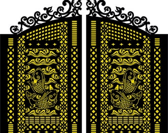 Gate, Decorative Door Panel,DWG, Laser, CNC, Plasma dxf, Circuit cutting files cdr, svg, dxf, AI, eps, jpg