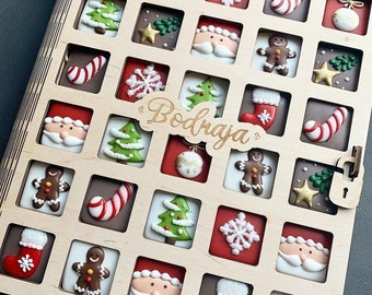 Laser Cut Advent Calendar, Christmas Eve Box, Free Vector, format file  Decorative Item, DXF File , Christmas Advent Calendar