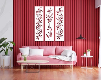 Laser Cut Floral Panel: CNC DXF, SVG Stencils (Digital Download)