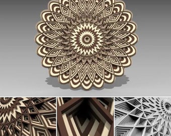 3D Mandala SVG Template: Multilayer Laser Cut File (Digital Download)