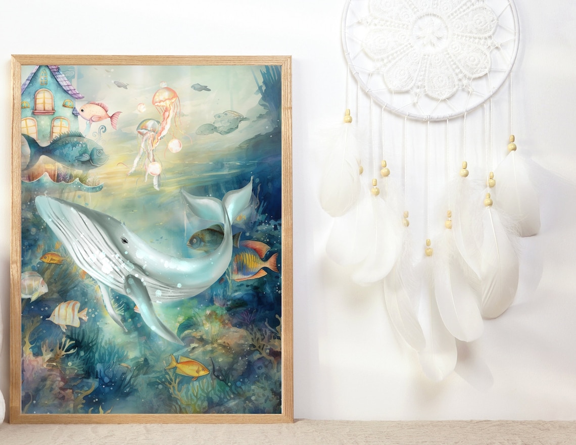 Enchanting Mermaid Wall Decor, 3 Piece Mermaid Set for Girls Nursery