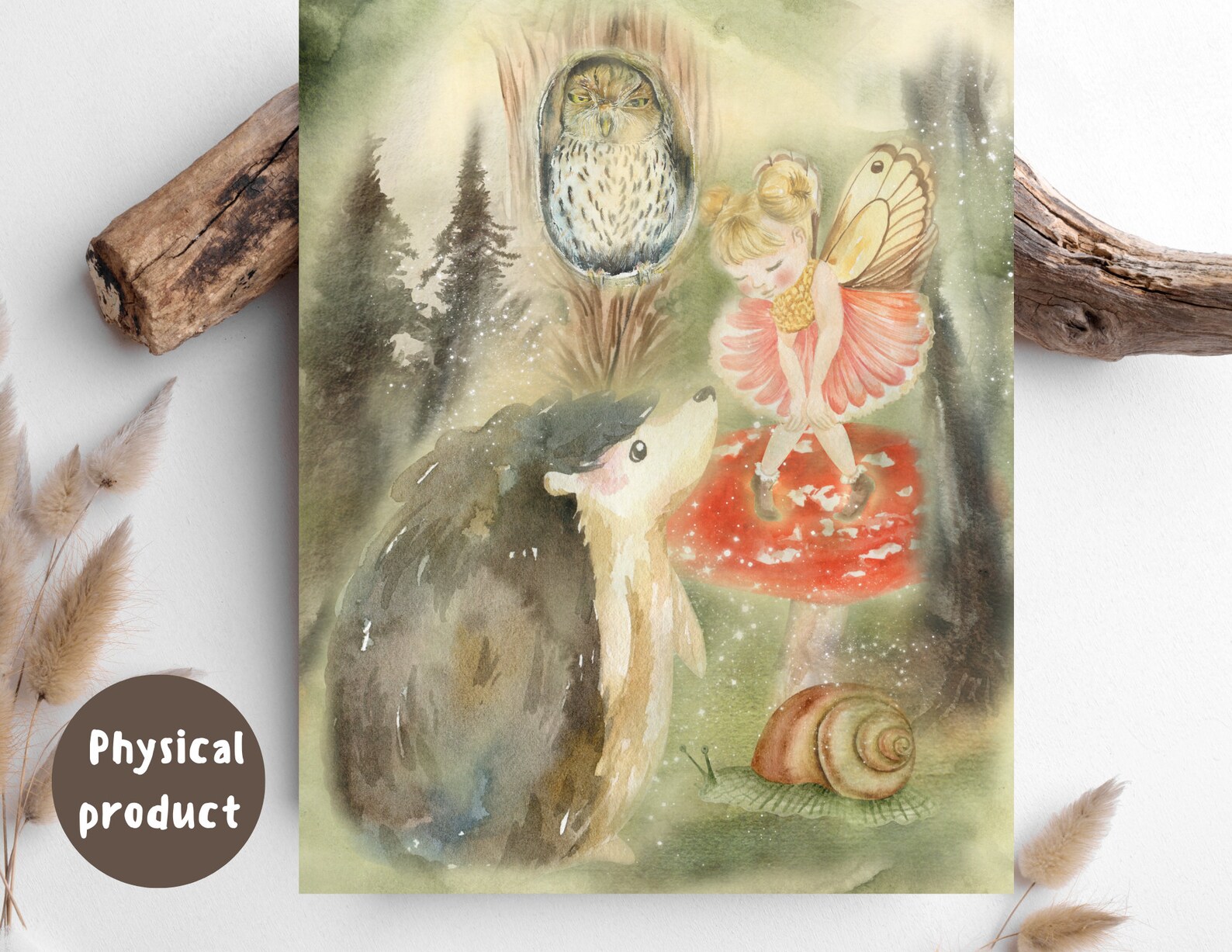 Magical Hedhehog Fairy, Fairy Painting, Fairytale Art, Fairy Art