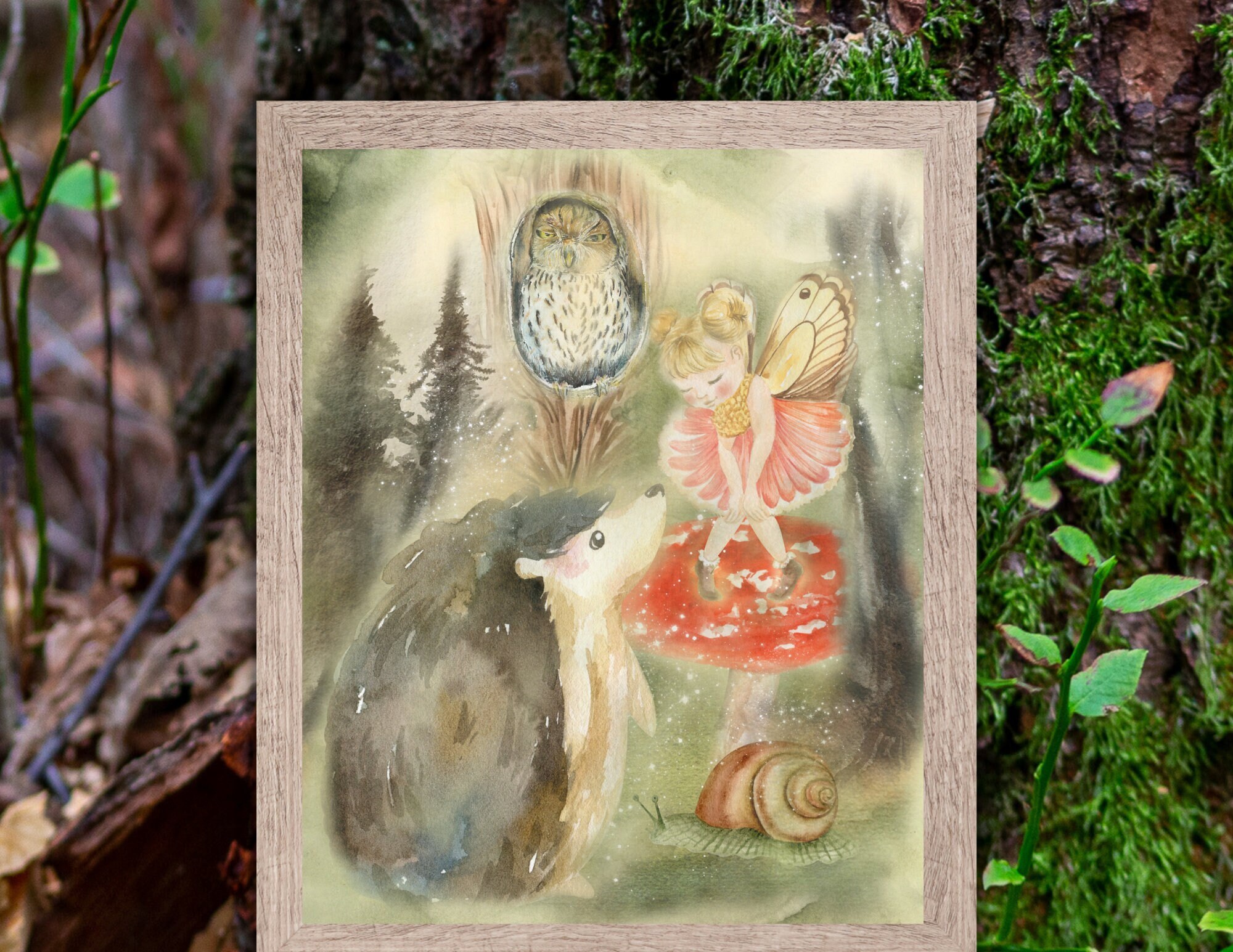Magical Hedhehog Fairy, Fairy Painting, Fairytale Art, Fairy Art