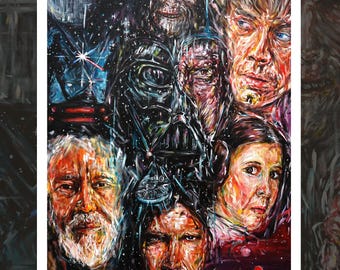 Star Wars Original Acrylic Painting Print, Fine Art Print, Movie Art, Sci Fi Art