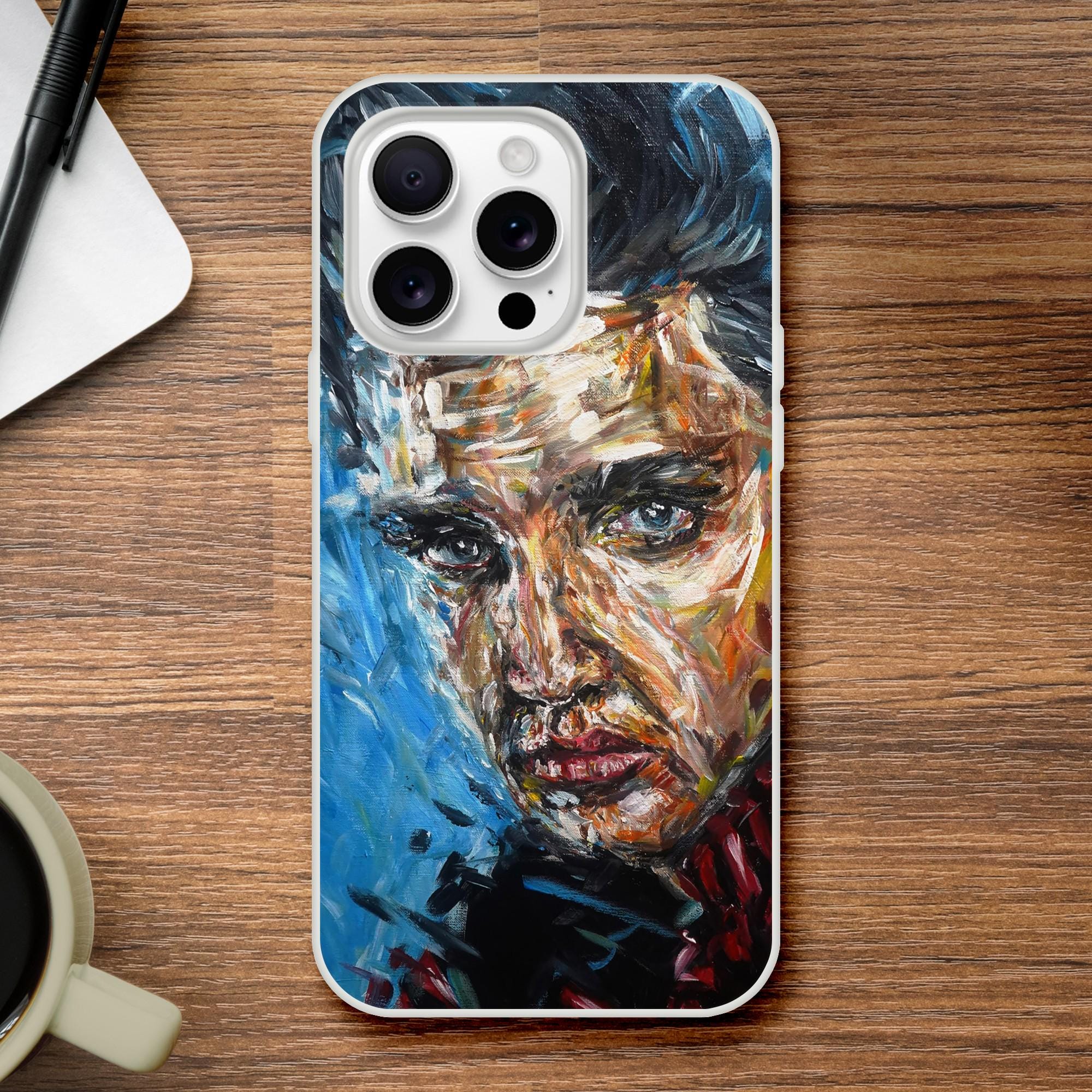 Iphone Phone Case, Elvis Presley Original Painting Print, Music Art, Musician, Flexi & Tough Case