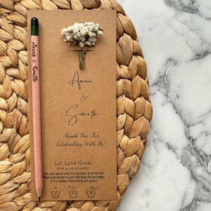 Nature Friendly Pencil For Wedding Favors, Customizable Wedding Gifts for Guests in Bulk, Unique Wedding Pencil Invitations, Pencil Favors