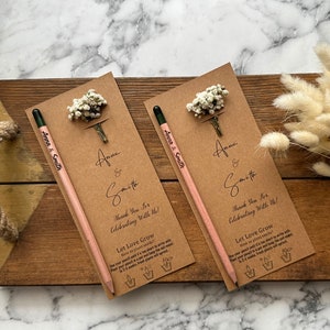 Personalized seed pencil, Thank You Favors Plantable Favors For Wedding Guests, Custom Eco Friendly Favors For Guests in Bulk