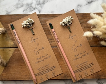 Personalized seed pencil, Thank You Favors Plantable Favors For Wedding Guests, Custom Eco Friendly Favors For Guests in Bulk