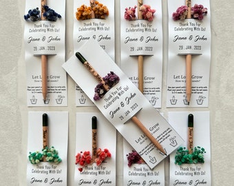 Personalized Sustainable Wedding Favors, Plantable Wedding Favors For Guests, Eco Friendly Engraved Pencil Favors For Guests, Wedding Gifts