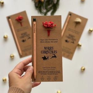 Plantbaar kerstfeest gunst, bulk recyclebare kerstpotloodcadeaus, nieuwjaarscadeau, gepersonaliseerde zaadpotloodgunsten voor kerstfeest